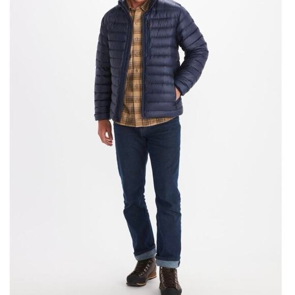 Marmot Men's Highlander Full Zip Down Jacket Arctic Navy Size Medium NWT - Picture 1 of 13